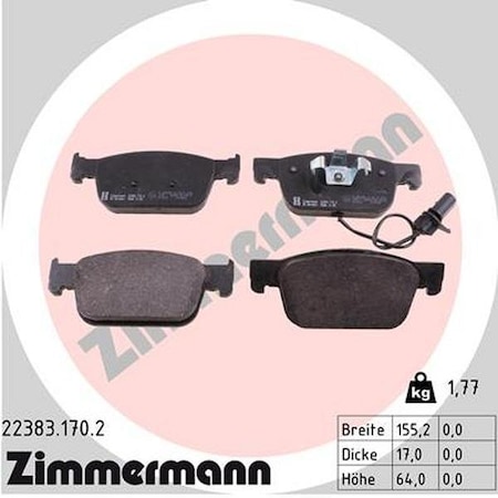 Zimmermann BRAKE PAD SET 8W0698151AF 22383.170.2